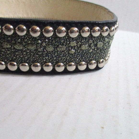 *GUESS MOD Black Leather and Silver Studded Belt main image 7